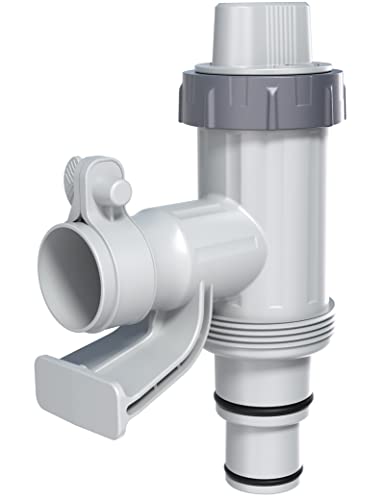 POOLHACKER [ Patented ] Plunger Valve Plus with Pool Hose Adapter and Pool Pipe Holder, Pool Replacement Parts Accessories for Above Ground Pool - color: 1 Pack - Linear Top