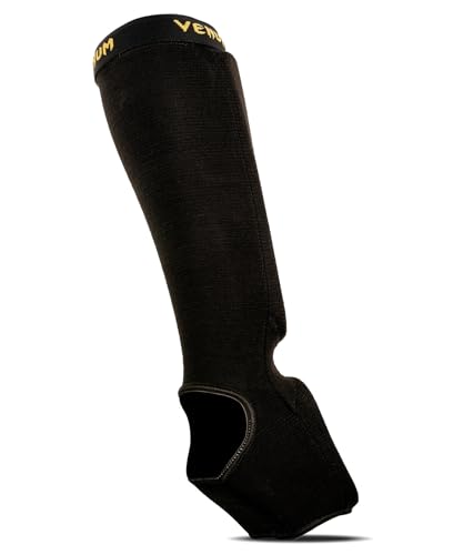Venum Kontact Shin Guards - color: Black/Gold, size: Medium