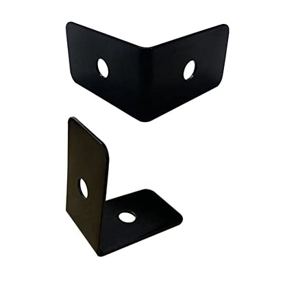 4 Pcs Black Metal Corner Protector, Decorative Right Angle Corner Brackets for Furniture, Table, Wood Boxes, Barn Door, Wood Frame, Trunk, Desk, Box - Guards Edge Cover