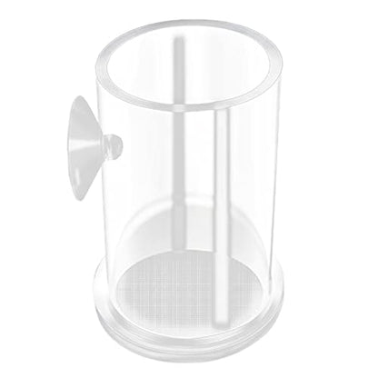 Acrylic Feeding Jar Fish Feeder Brine Shrimp Eggs Red Worms Food for Fish Feeding Bowl with Suction-Cup - size: Medium