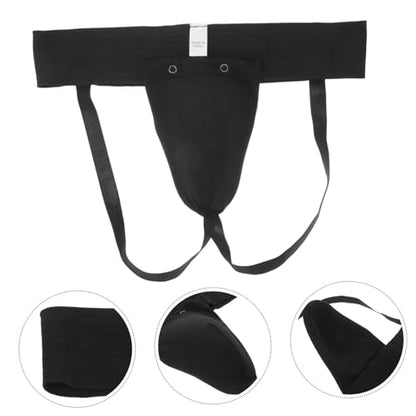 Portable Groin Protector for Competitive Sports, Breathable Black Latex