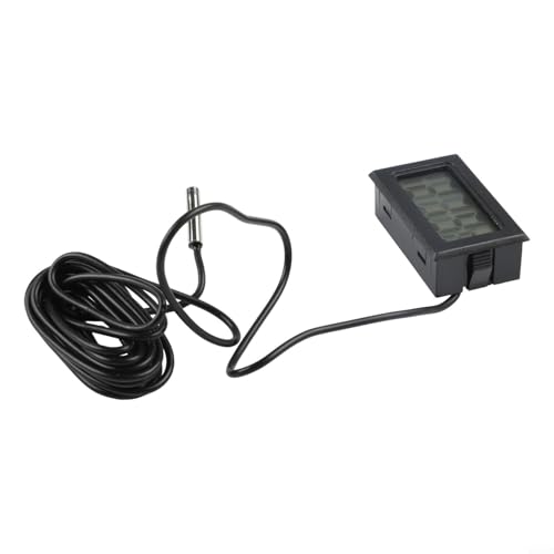 Digital for MINI Thermometer With LCD Display Waterproof Humidity Meter Sensor -50 To 110°C For Aquariums Terrariums And Liquid Measurement Includes for battery And Black Cable(2 meters)
