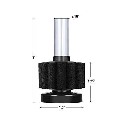 AQUANEAT Mini Aquarium Sponge Filter, Quiet Fish Tank Bio Foam Filter, with Airline Tubing, up to 2Gal