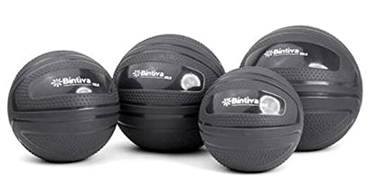 bintiva Non Bounce Slam Ball - Exercise Weighted Deadball for Workout and Fitness Routines - Medicine Dead Weight Ball - color: Black SET - 10 15 20 25 LBs