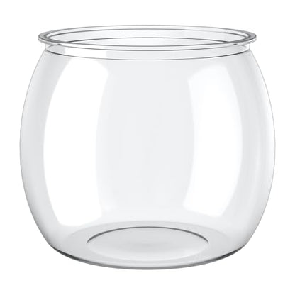 Pawfly 0.5 Gallon Mini Plastic Fish Bowl, Unbreakable Small Fishbowl Desktop Aquarium, Clear Round Plastic Fish Tank for Small Fish, Shatterproof Betta Fish Tank Goldfish Bowl, Decorative Globe Vase - size: 0.5 Gallon Fish Bowl