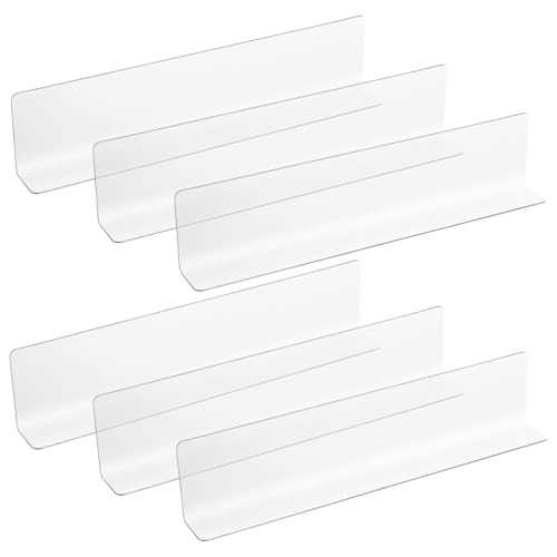 VOSAREA Plastic Shelf Dividers 6pcs Clear Acrylic L Shaped Separator Transparent Organizer Divider for Commodity Classification Cabinets Shelf Store 26cm - size: 28.00X6.00X3.00CM