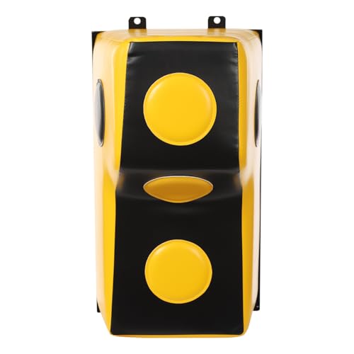 Wall Mount Punching Bag – Space-Saving Boxing Training Equipment for Hooks, Uppercuts & More (15.7x11.8x27.5in) - Durable PU, EVA, Steel Design for Home Gym - color: Yellow