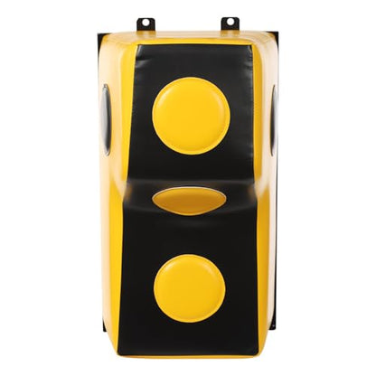 Wall Mount Punching Bag – Space-Saving Boxing Training Equipment for Hooks, Uppercuts & More (15.7x11.8x27.5in) - Durable PU, EVA, Steel Design for Home Gym - color: Yellow
