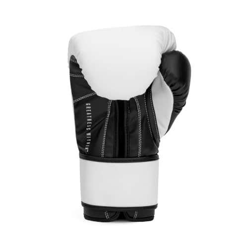 Everlast Powerlock OG Boxing Gloves - color: WHT/BLK, size: 16 oz