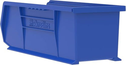 Akro-Mils 30234 AkroBins Plastic Storage Bins, Space-Saving Stackable Bins for Garage, Pantry, Craft Organization, 15" x 5" x 5", Blue, 12-Pack - color: Blue
