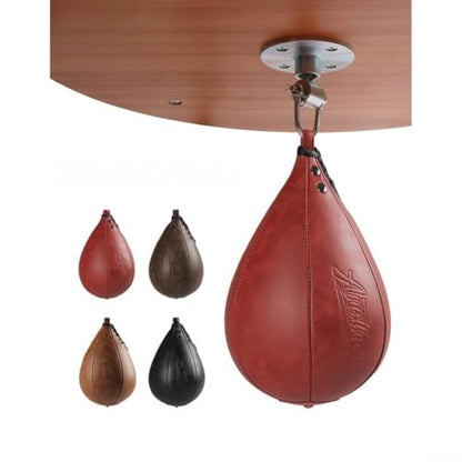 Boxing Speed Ball for Boxing Training, Hanging Punching Pear Bag, Reflex Reaction Exercise Equipment, MMA Striking Practice Tool, Home Gym Cardio Workout Gear, Microfiber Leather Speed - size: Dark Curry
