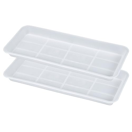 2 Pack Plastic Plant Tray Saucer Rectangular, Indoors Outdoor Plant Water Drip Tray for Flower Pot Planter, Windowsill (6 X 11 Inch, Clear) - color: Clear, size: 11'' x 6.1'' x 1.0'' (2 pack)