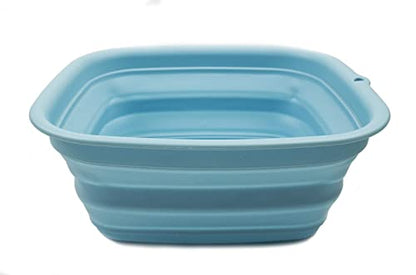 SAMMART 7.7L (2 Gallon) Collapsible Tub - Foldable Dish Tub - Portable Washing Basin - Space Saving Plastic Washtub (Sea Angel, S) - color: Sea Angel, size: Small
