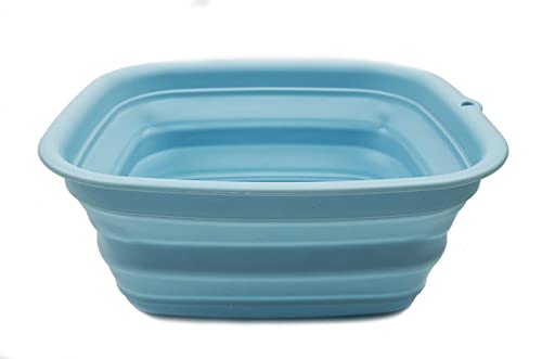 SAMMART 7.7L (2 Gallon) Collapsible Tub - Foldable Dish Tub - Portable Washing Basin - Space Saving Plastic Washtub (Sea Angel, S) - color: Sea Angel, size: Small