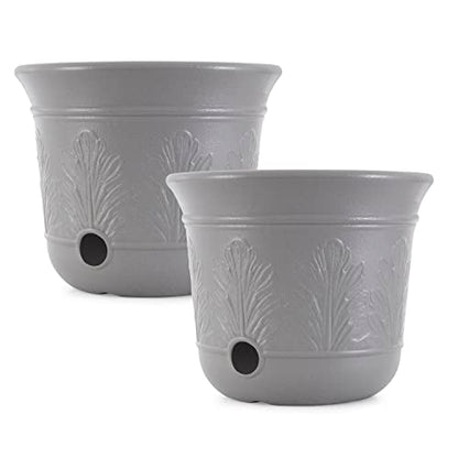 Suncast 2 Pack 300 Foot Heavy Duty 5 Gallon Decorative Plastic Hose Pot for Expandable and Lightweight Hoses, Ideal for Garden, Patio and Backyard Use