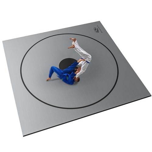 10' x 10' Wrestling & MMA Mat, Jiu Jitsu Mats, 1.25 in High-Density XPE Foam, Sealed Edges, Lightweight 42 lb with Carry Bag, Home Gym BJJ Judo Martial Arts Training Flooring