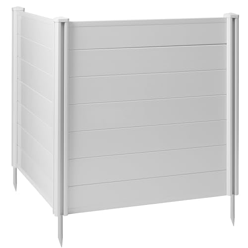 Casafield 42" x 42" Privacy Screen - Outdoor Vinyl Fence Panel Enclosure for AC/Trash Bins/Pool Equipment - White - color: White, size: 42" x 42"