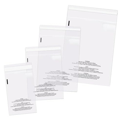 Spartan Industrial - Poly Bag Bundle Combo Pack of 400-6X9, 8X10, 9X12, 11X14 Self Seal Clear Plastic Bags With Suffocation Warning - size: Bundle