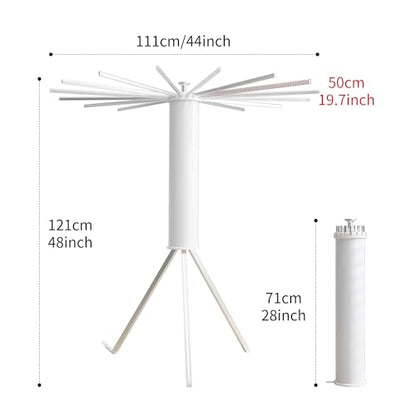 RFOUO Foldable Clothes Drying Rack Tripod with Aluminum-16rods - color: Silver