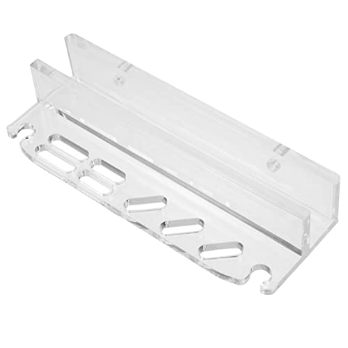 Happyyami Acrylic Aquarium Tool Organizer Rack for Fish Tank Maintenance Lightweight Storage Holder with Slots for Scissors Tweezers Tongs Scrapers Compact and Safe Design for Easy