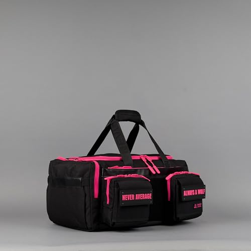 WOLFpak 30L Perfect Duffle Bag - Sports Tactical Gym Bag (Neon Pink) | Laptop Pouch, MOLLE Compatible, Padded Straps, 1000D Waterproof Fabric, Dual Cup Holders, Military Grade - color: Neon Pink
