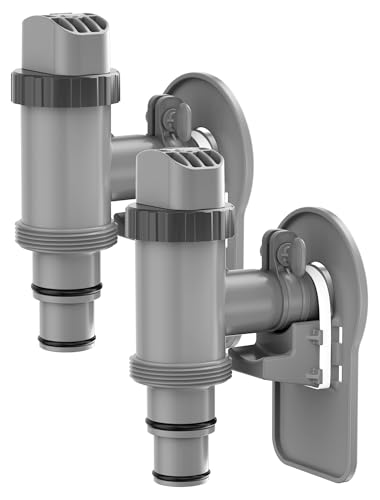 Plunger Valve with Pipe Holder & Pool Hose Adapter, Above Ground Pool Pump Replacement Parts Compatible with I*tex/Col*m*n Pool, 2 Pack