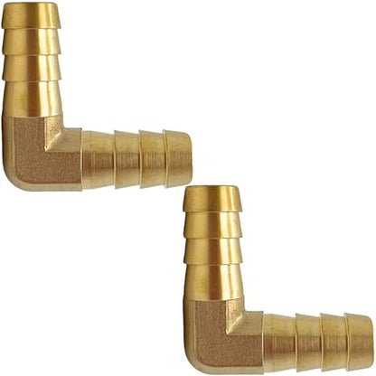 2pcs Brass Hose Barb Fitting 3/8" x 3/8" Barbed 90 Degree Elbow Connector L Right Angle by CX WONDERLAND - size: 3/8" Hose Barb