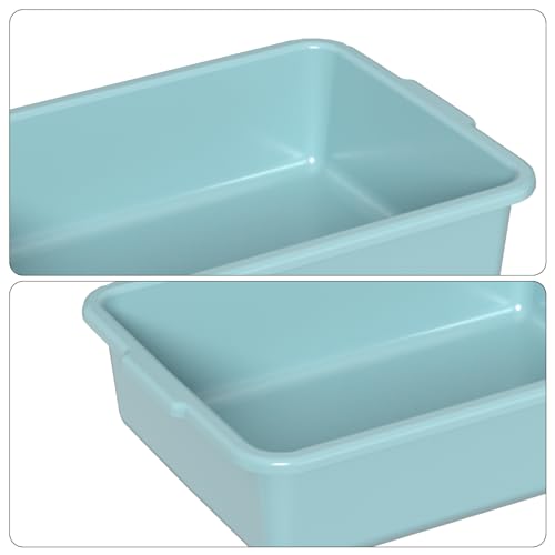 8 L Plastic Bus Tubs, Plastic Commercial Bus Boxes, Mint Green, 5 Packs