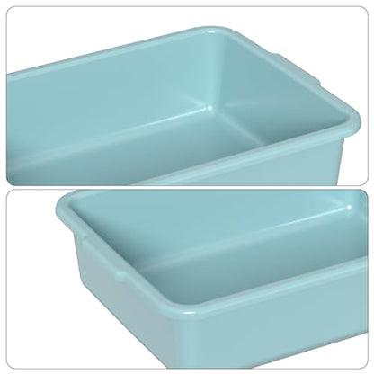 8 L Plastic Bus Tubs, Plastic Commercial Bus Boxes, Mint Green, 5 Packs