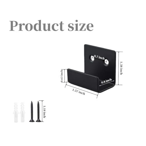 8 Pcs Tile Display Wall Hanger, Stainless Steel Wall Mount Brackets Hook, Heavy Duty Tile Hanger for Mirrors, Picture Frame Ceramic Wall Display (Black Inner Width 20mm/0.79")