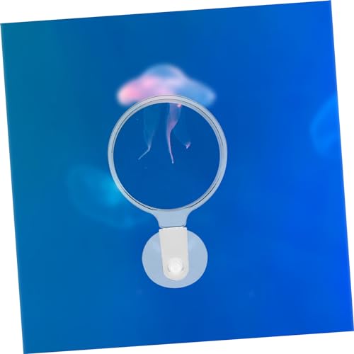 Happyyami Aquarium Magnifier with Strong Suction Cup for Fish Tank Viewing and Plant Observation Acrylic Small Animal Magnifying Glass for Detailed Aquatic and Inspection