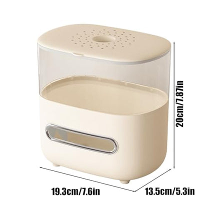 Tissue Box Holder,Fish Tank with Feeding Hole,2 in 1 Decorative Tissue Box Covers - for Living Room Bedroom Kitchen Office Apartment Restaurant Hotel Farmhouse Indoor Desk Table Shelf