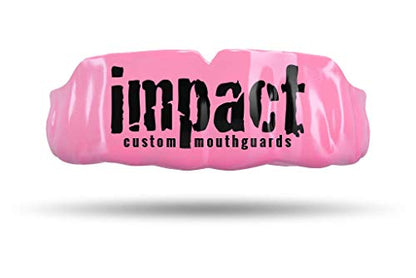Impact Custom Professional MMA/Boxing/Muay Thai Mouthguard -(Branded Series) Impact Black Logo Pink