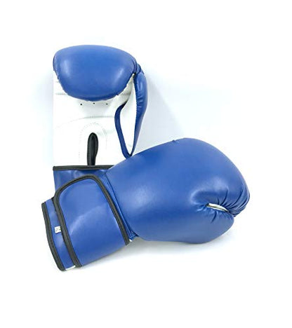 Boxing Gloves Blue Kickboxing, Grappling, Fighting, Muay Thai Training Boxing Bag Gloves, Punch Bags and Focus Pads Punching Plain-Blank Vinyl Gloves No Logo - size: 12oz