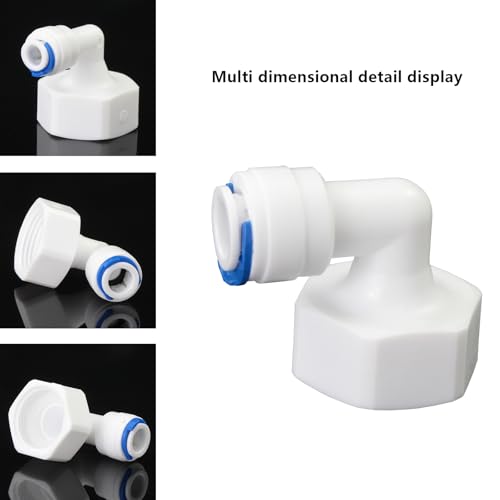 VistaraEonova 3/4"F to 1/4" Tube Elbow Push-Fit Adapter, 3 Pcs | Plastic dual connector for garden hoses, RO filter hoses, pre-purifiers & water purifiers.