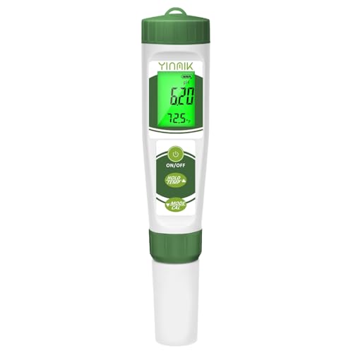 pH EC Meter for Water Hydroponics, PPM Meter for Nutrients, Measure pH PPM Conductivity Temperature of Hydroponic Garden Water and Nutrient Solution, EC pH TDS Meter for Water, Aquarium, Pool - color: Green Hydroponic meter