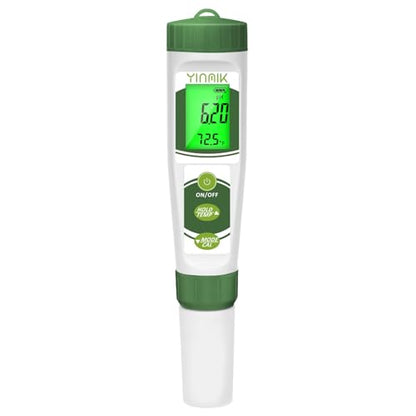 pH EC Meter for Water Hydroponics, PPM Meter for Nutrients, Measure pH PPM Conductivity Temperature of Hydroponic Garden Water and Nutrient Solution, EC pH TDS Meter for Water, Aquarium, Pool - color: Green Hydroponic meter