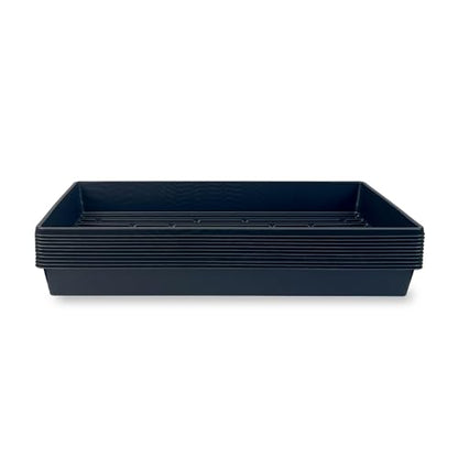 10 Plant Growing Trays (No Drain Holes) - 20" x 10" - Perfect Garden Seed Starter Grow Trays: for Seedlings, Indoor Gardening, Growing Microgreens, Wheatgrass & More - Soil or Hydroponic - size: No drain holes