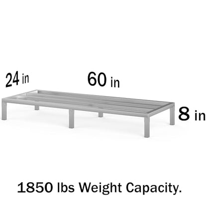 60" Long x 24" Wide | Height: 8" Off The Floor Aluminum Dunnage Rack | Storage in Restaurant, Kitchens and Garages and More! - size: 60" Long x 24" Wide | Height: 8" Off The Floor