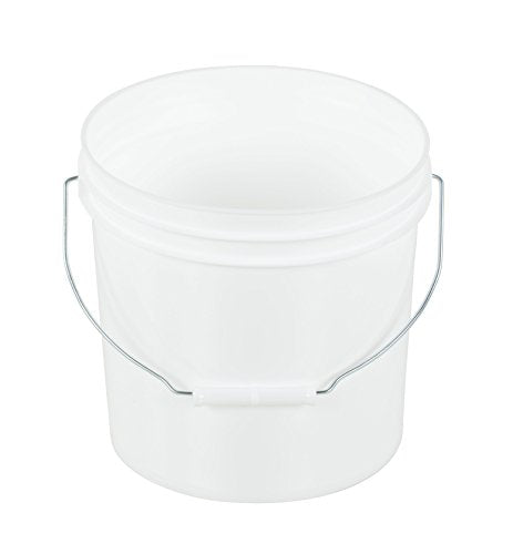 Vestil PAIL-35-PWS High Density Polyethylene Open Head Pail with Steel Handle 11-13/16 in. x 11-13/16 in. x 11-1/8 in. 3-1/2 Gallon White