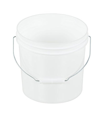 Vestil PAIL-35-PWS High Density Polyethylene Open Head Pail with Steel Handle 11-13/16 in. x 11-13/16 in. x 11-1/8 in. 3-1/2 Gallon White