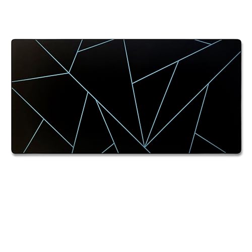 Gamer Boss - Gaming Mouse Pad - 48 x 24 Inches - 4mm Thick with Stitched Edges, Non-Slip Rubber Base, Premium Cloth Mousepad, Desk Mat for Laptop, Keyboard, Computer & PC (Mega, Blue Shards) - color: Blue Shards, size: 48" x 24"