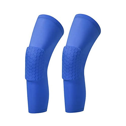Breathable Basketball Shooting Sport Safety Kneepad Honeycomb Pad Bumper Brace Kneelet Protective Knee pads rodilleras - color: Blue-1 pair, size: Medium