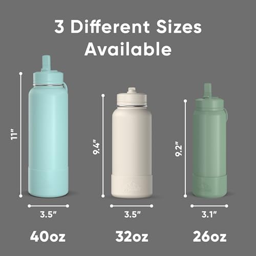 Hydrapeak 32oz Sport Insulated Water Bottle with Straw Lid, Leak & Spill Proof, Keeps Drinks Cold for 24 Hours, Hot for 12 Hours, Premium Stainless Steel Water Bottles (32oz, Black) - color: Black