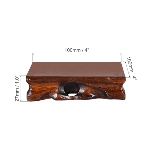 PATIKIL Wooden Display Stand, 4 x 4 Inch Square Teapot Vase Bonsai Base Wood Stand Holder for Home Office Decoration - size: 4 x 4 Inch