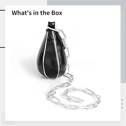 Double End Boxing Ball with Adjustable Chain, Pu Leather Punching Bag for Speed Reflex Training in MMA, Boxing, Fitness