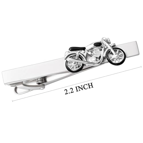 HAWSON 2/2.2 Inch Various Tie Clips for Men Unique, Personalized Novelty Tie Bars Pins Tacks, Funny Theme Wedding Holiday Gifts for Husband Groomsmens - style: Classic Motorcycle