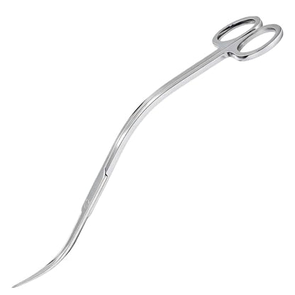 Extra Long Curved Aquarium Scissors, Stainless Steel Tools for Trimming Aquatic Plants, Professional Wave Scissors for Fish Tank, Aquarium & Terrarium, Ambidextrous Design