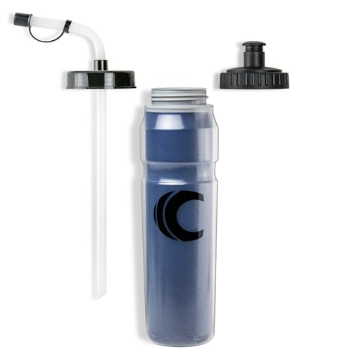 Cannon Sports 28oz Insulated Squeeze Water Bottle with Straw, Leak Proof Lids, 2 lids (Straw and Squeeze), Double Wall Insulation, Wide Mouth, BPA-Free (2 Pack) (Blue) - color: Blue
