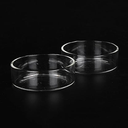5pcs Round Shrimp Feeding Bowl Transparent Glass Dish for Fish Tank Durable Crystal Feeder for Shrimp and Reptiles Enhances Aquarium Landscape